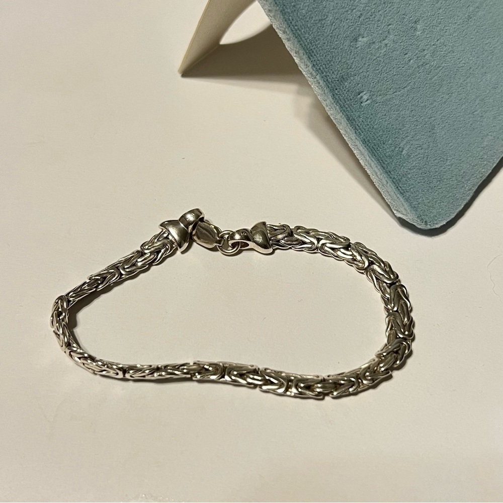 Vintage ALF Sterling Silver - 6mm Byzantine Chain Bracelet